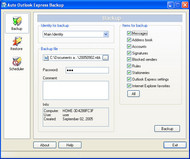 Auto Outlook Express Backup screenshot